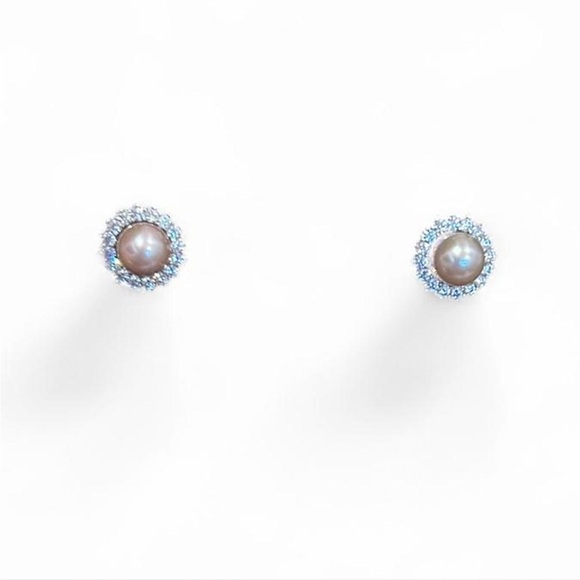 Maui Divers Freshwater Pearl Halo Stud Earrings - Picture 2 of 5